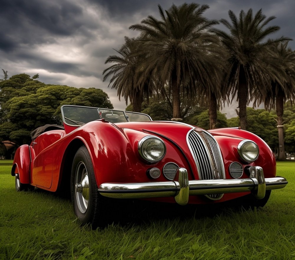Classic Red Convertible Sports Car