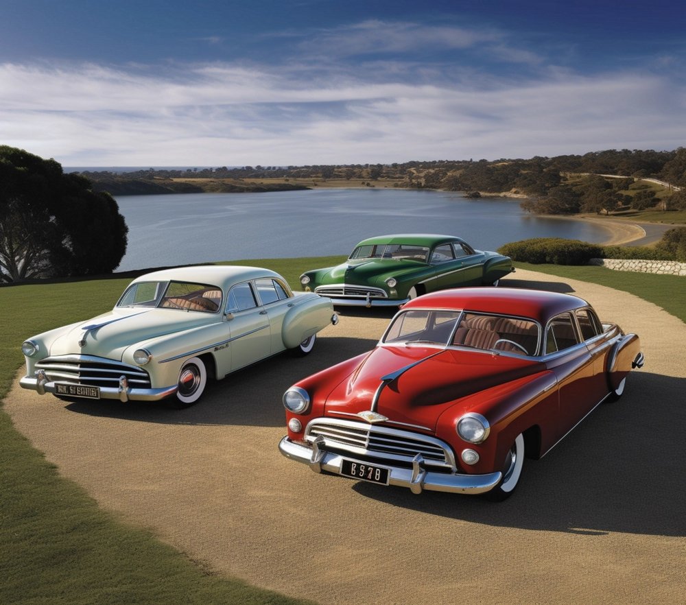 Classic Cars Lake Scenic