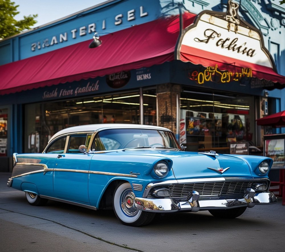 Classic Blue 1956 Chevrolet Street Scene