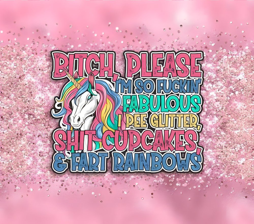 Sarcastic Unicorn Glitter Quote