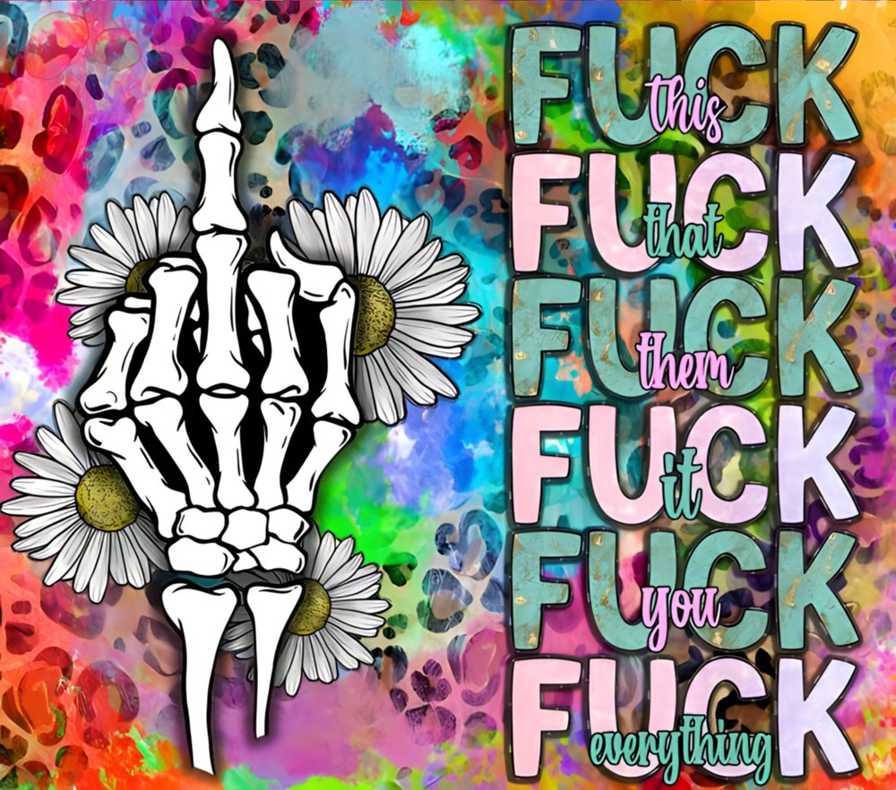 Skeleton Hand Daisy Middle Finger