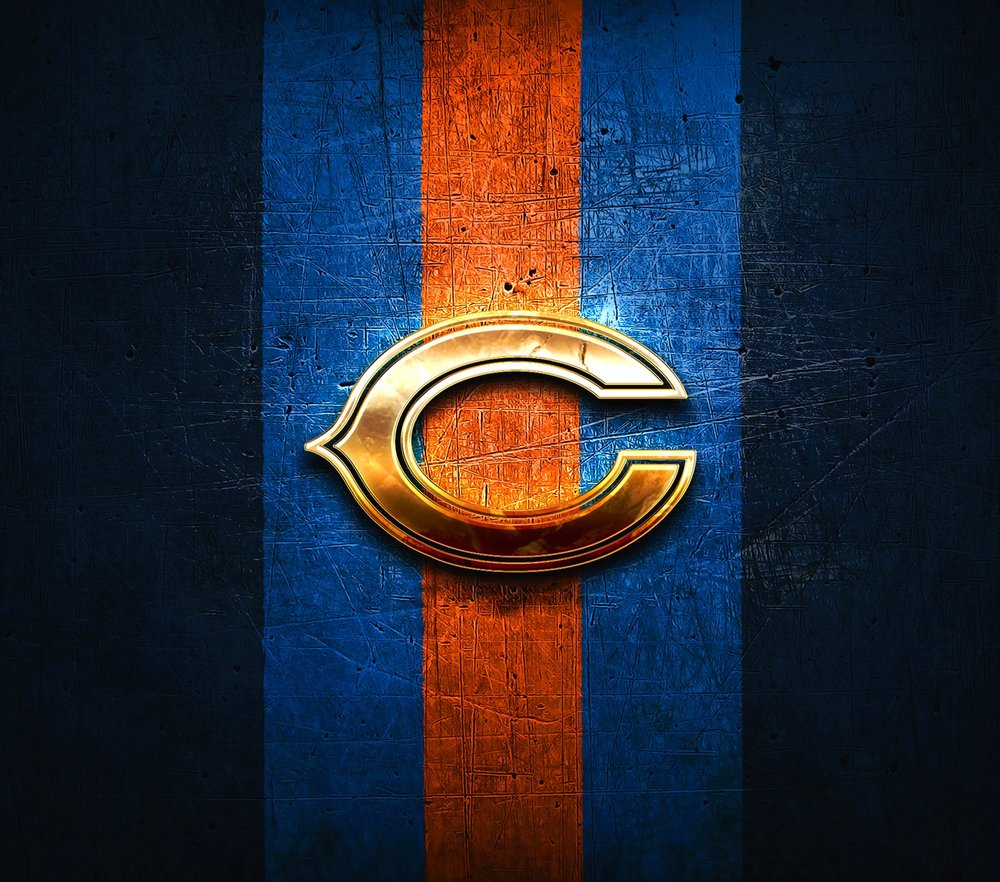 Chicago Bears Logo Stripe — Black Metallic