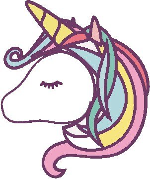 Colorful Unicorn Head Profile