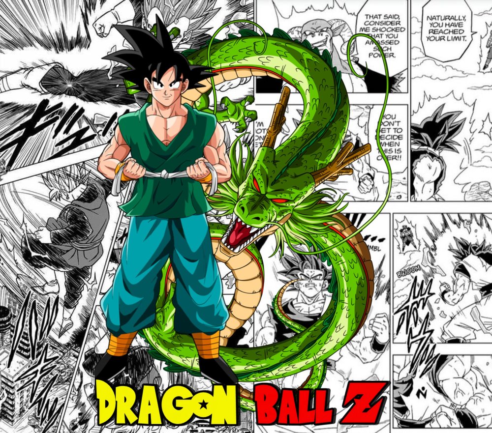 Goku and Shenron Manga Panel