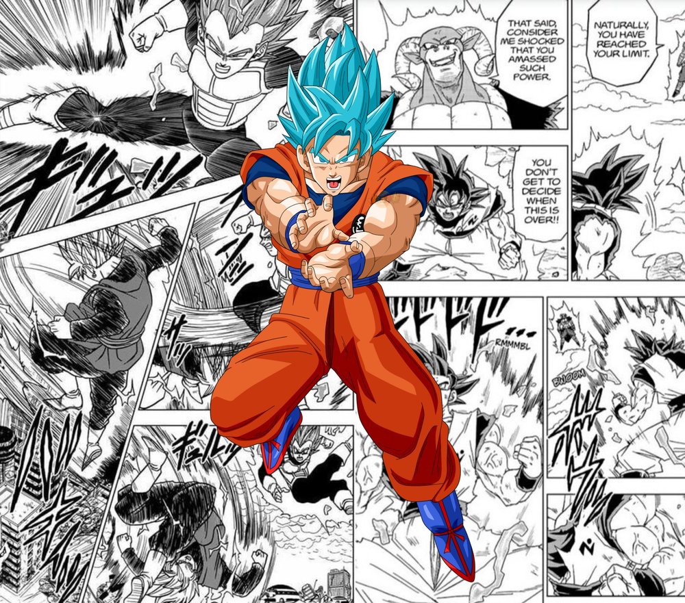 Goku Super Saiyan Blue Manga Panel — Multicolor Manga 2