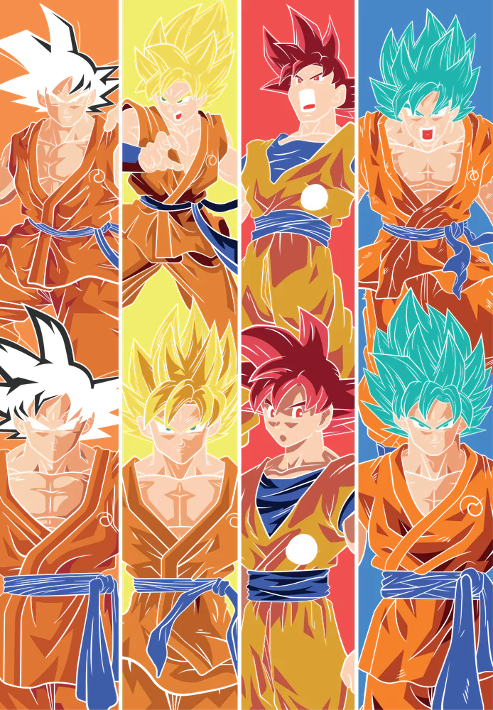 Goku Evolution Four-Panel Poster
