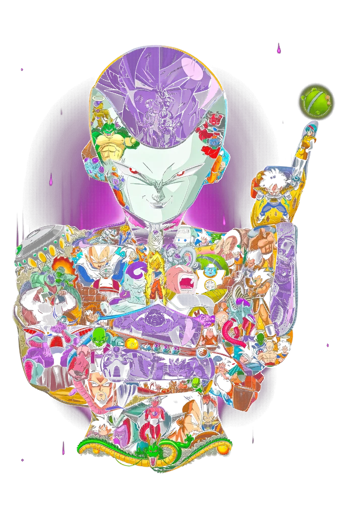 Dragon Ball Z Character Collage — Multicolor Collage