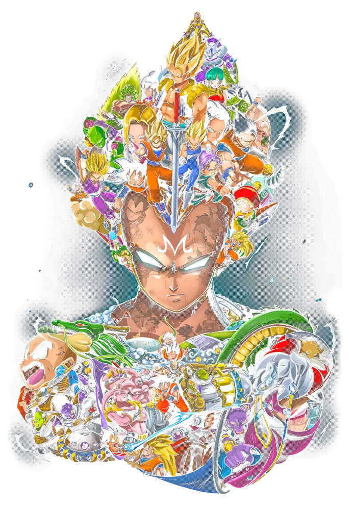 Dragon Ball Z Character Collage — Multicolor Cartoon