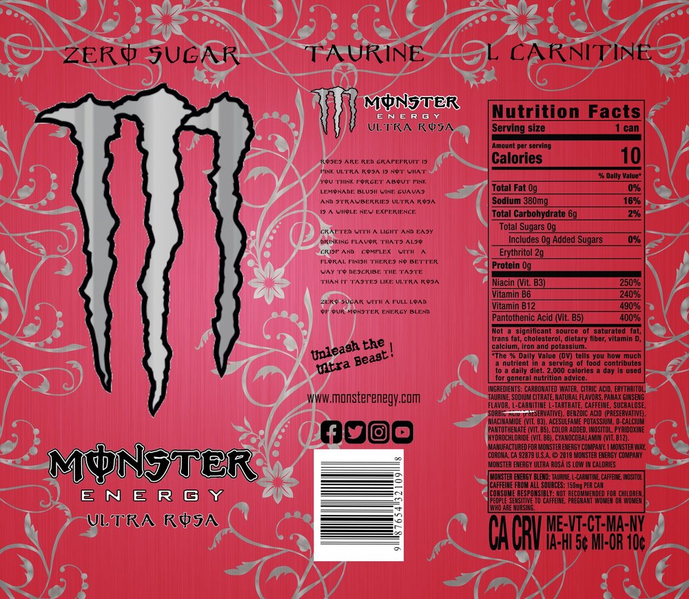 Monster Energy Ultra Rosa Can