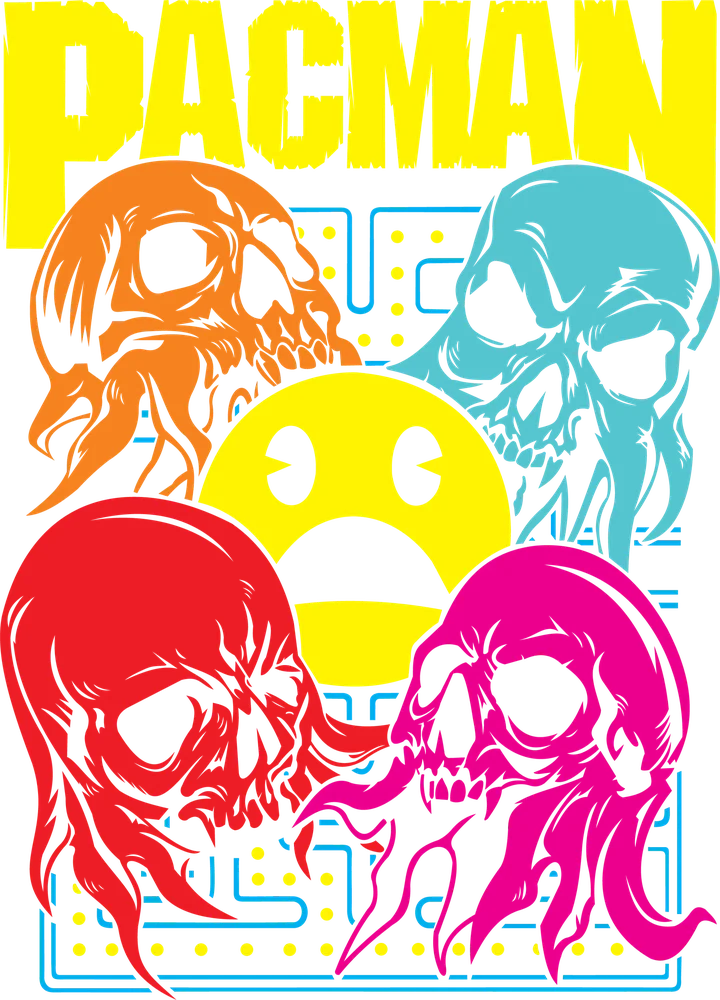 Pac-Man Game Over Skulls