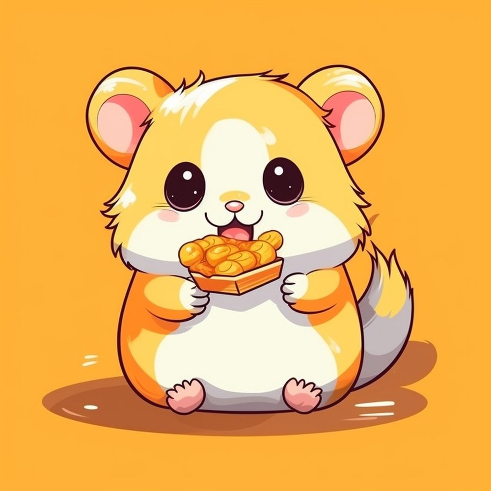 Cute Hamster Eating Bread