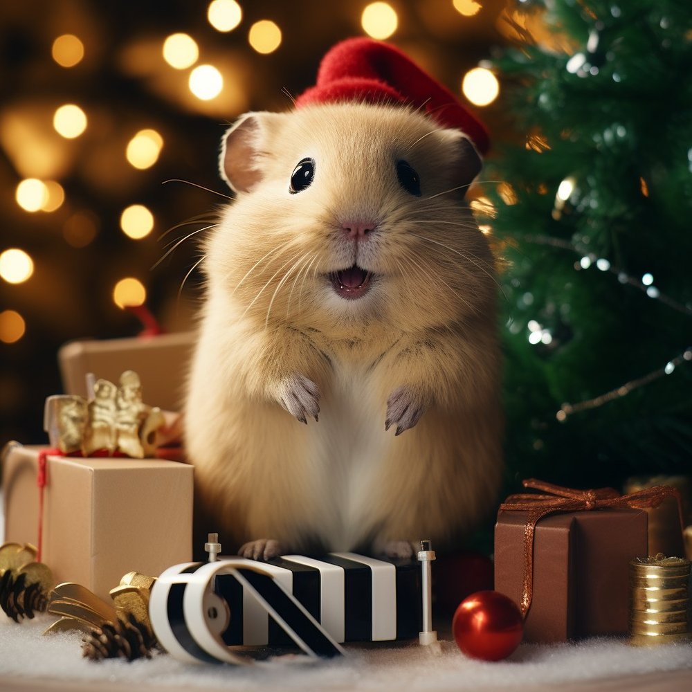 Christmas Guinea Pig With Presents