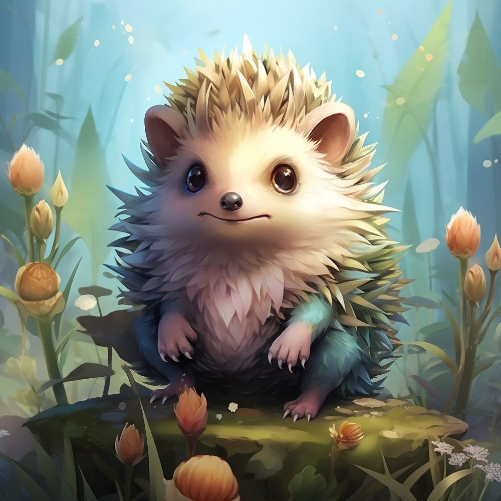 Cute Spiky Hedgehog Garden