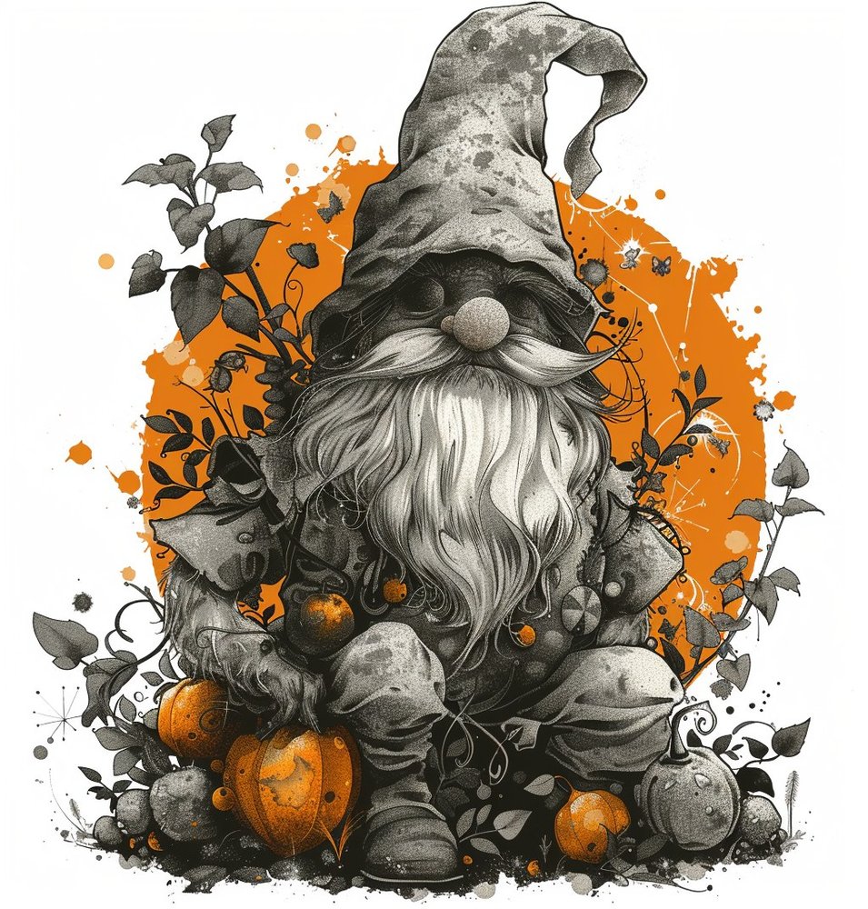 Autumn Gnome With Pumpkins
