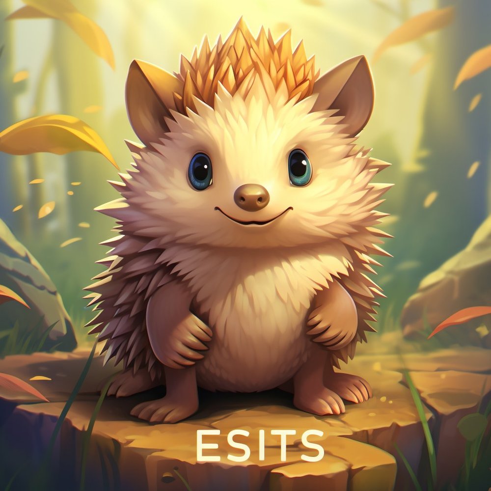 Cute Spiky Hedgehog Character