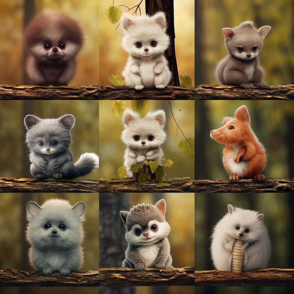 Cute Forest Animals Grid