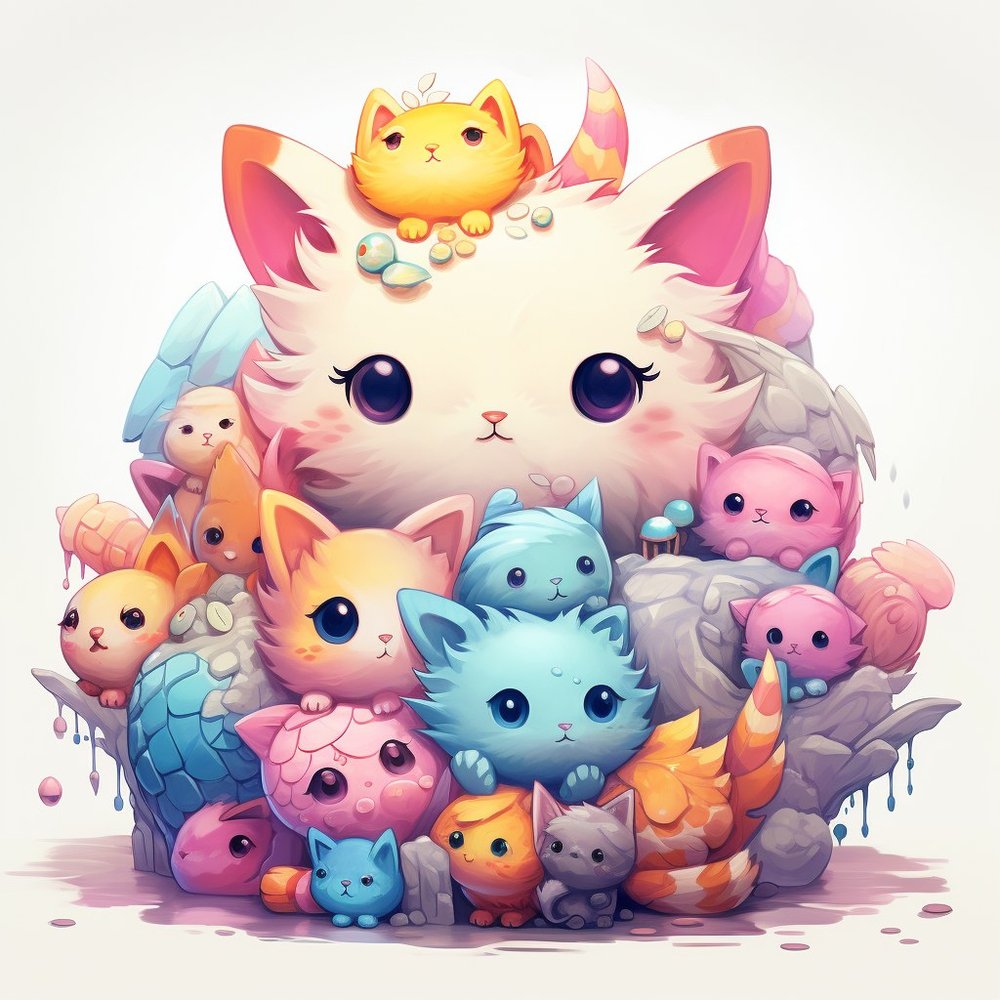 Kawaii Cat Family Stack