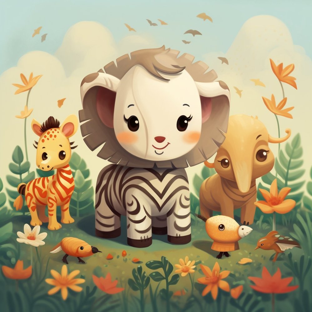 Cute Safari Animals Garden