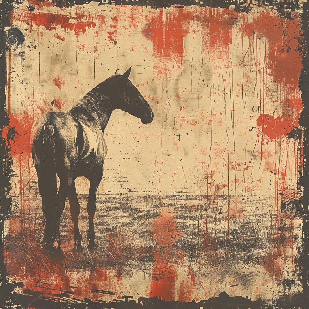 Distressed Horse Grunge Artwork
