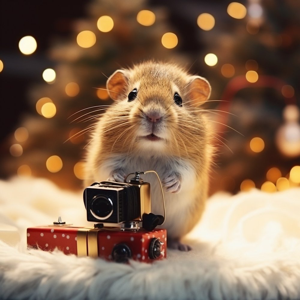 Festive Hamster Photographer Christmas
