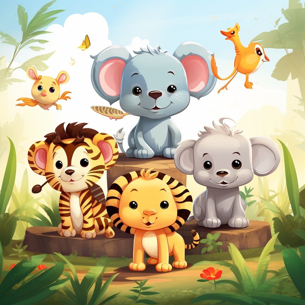 Kawaii Safari Animals Jungle