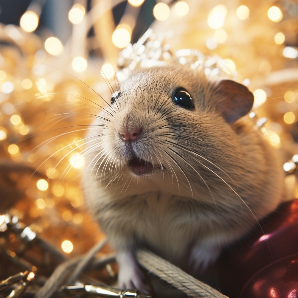 Cute Gerbil Christmas Lights