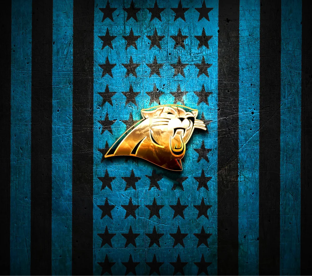 Carolina Panthers Gold Logo — Black Metallic