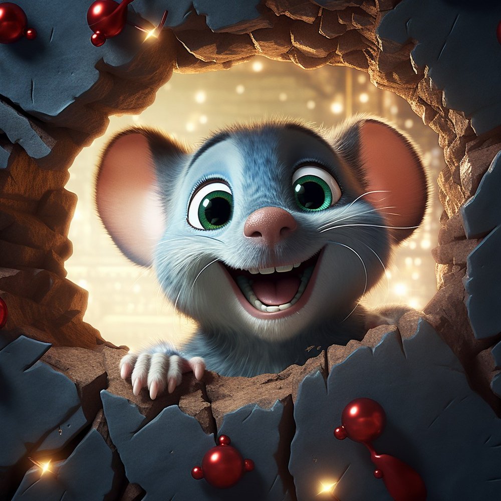 Adorable Mouse Holiday Peek