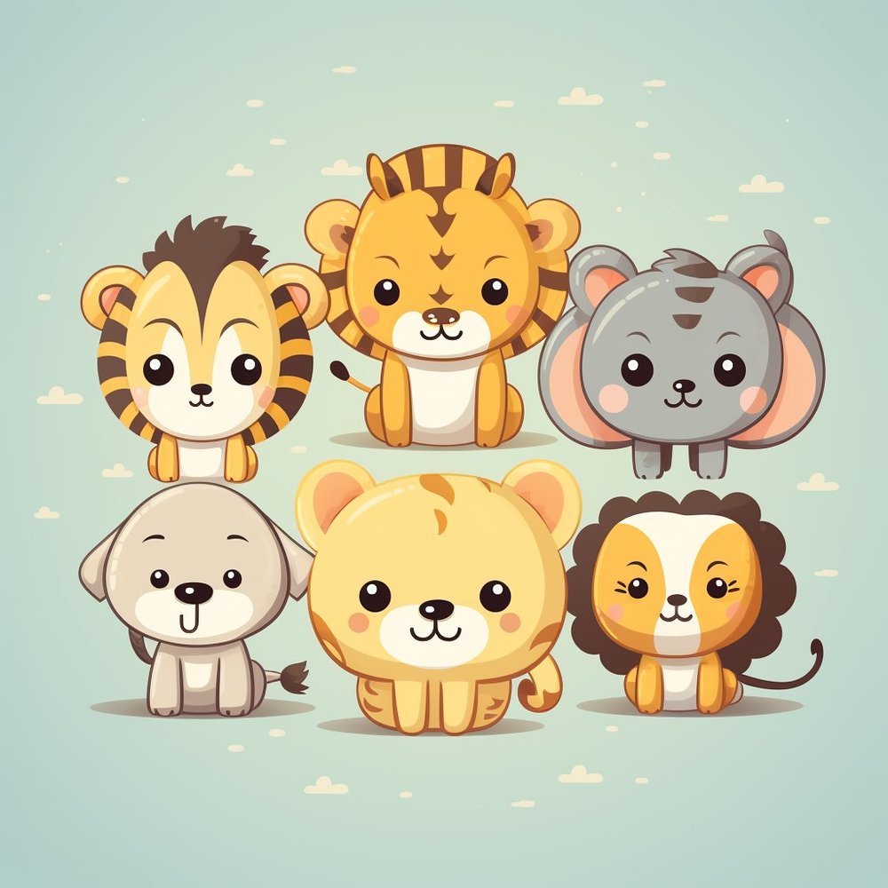 Cute Safari Animals Group