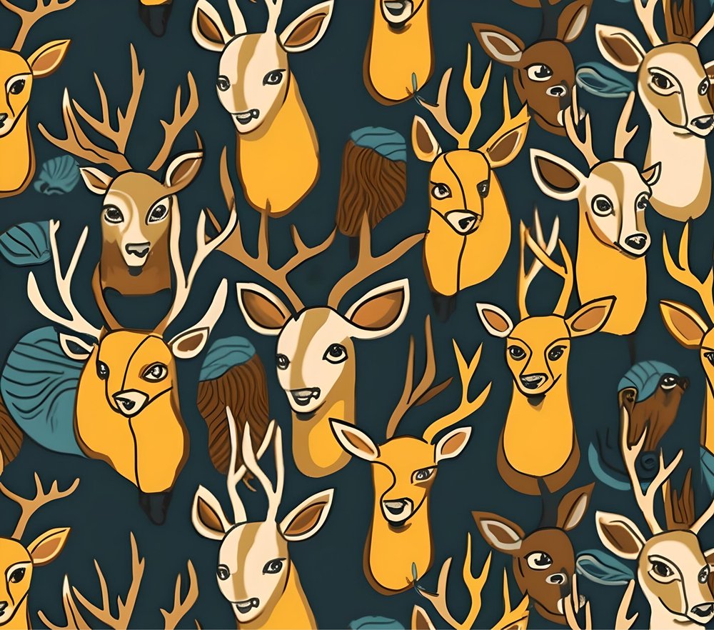 Stag Deer Pattern Seamless