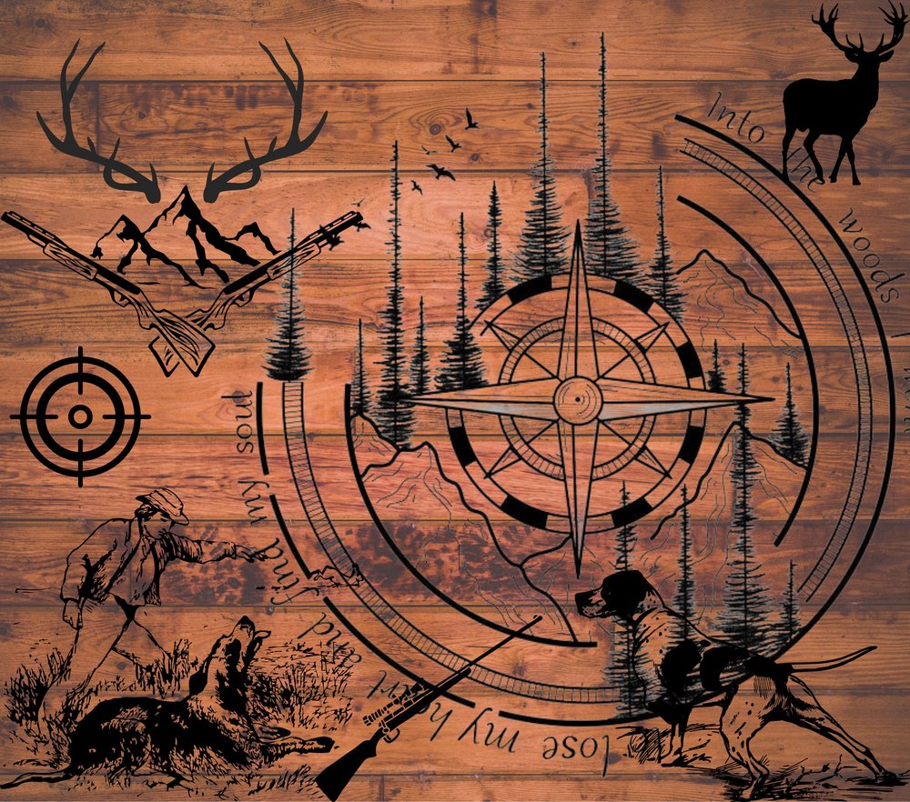 Wilderness Compass Hunting Scene