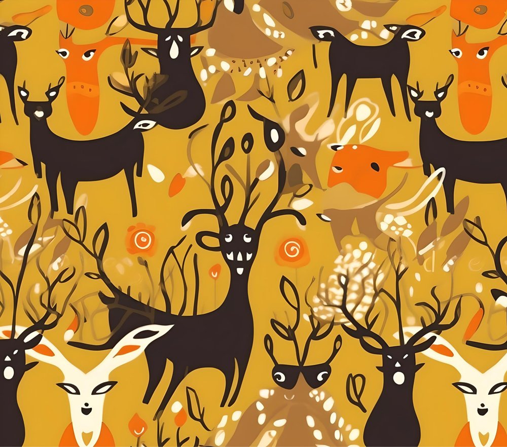 Woodland Deer Autumn Pattern