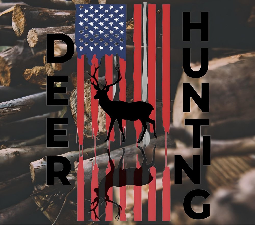 Deer Hunting Patriotic Flag
