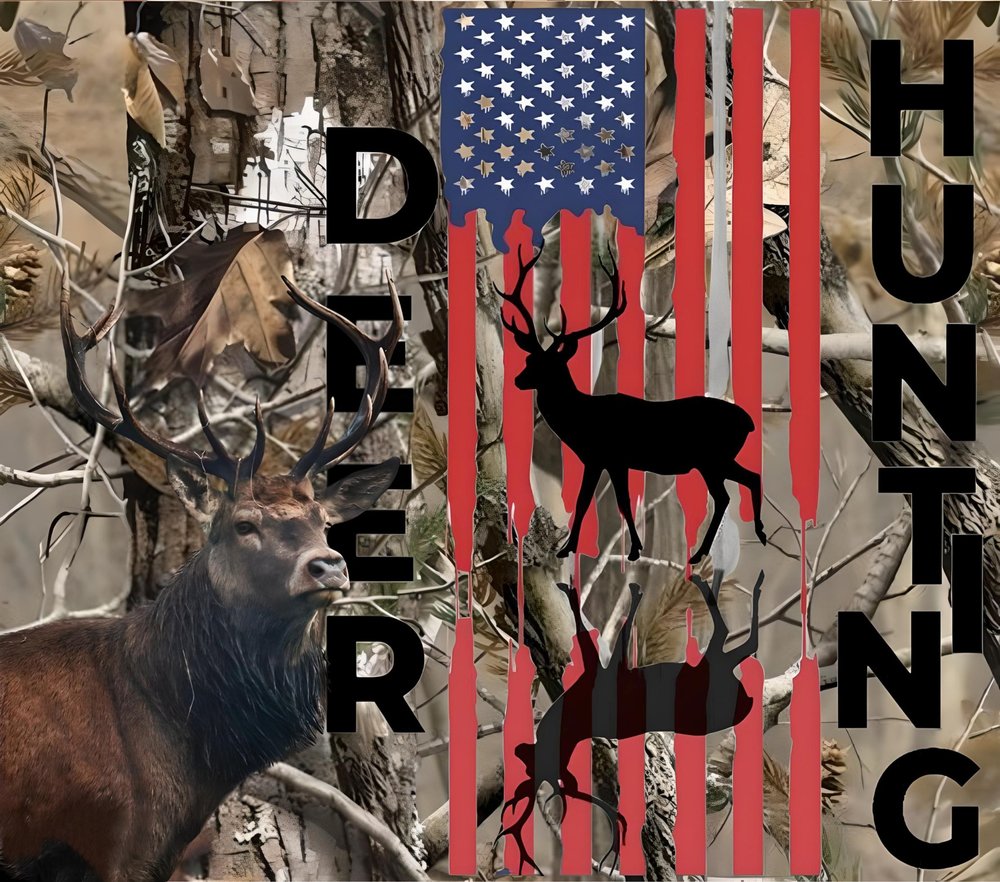 Patriotic Hunting Deer Flag
