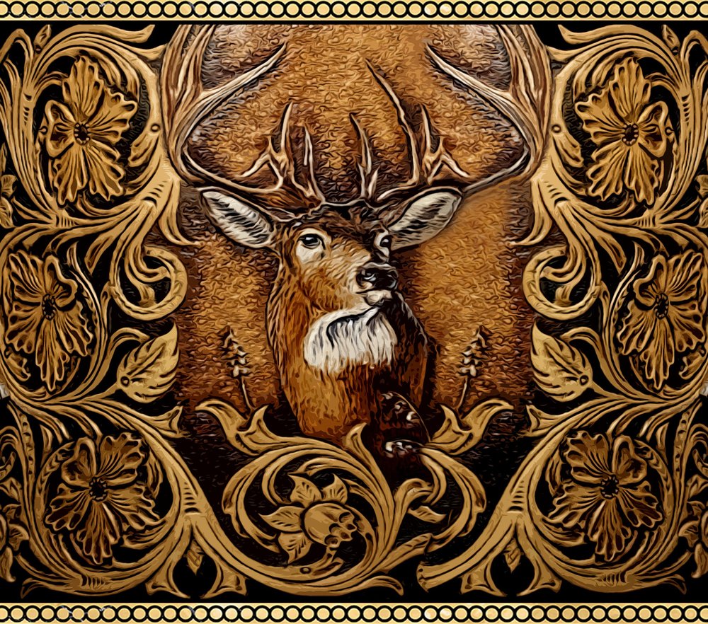 Ornate Buck Hunting Design
