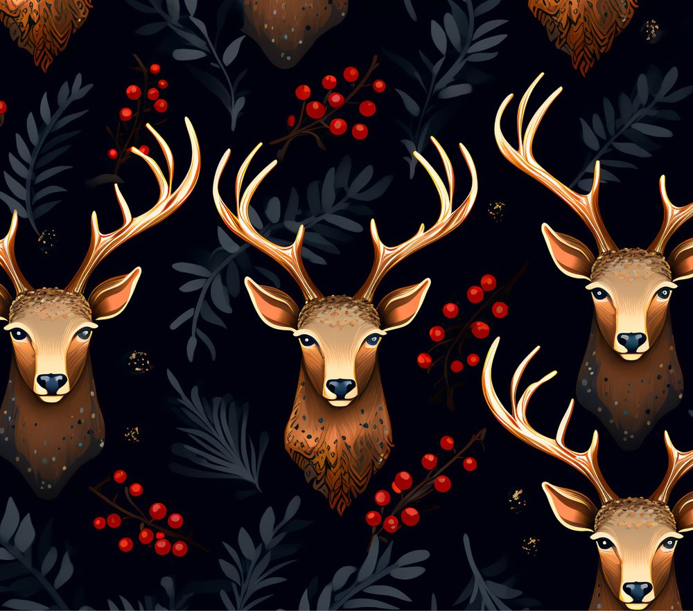 Elegant Reindeer Seamless Pattern
