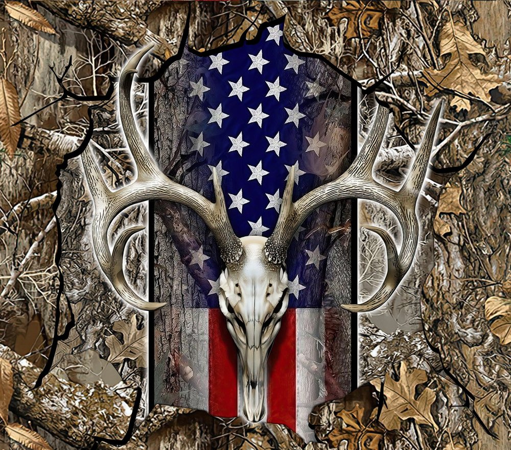 Patriotic Deer Skull Shield