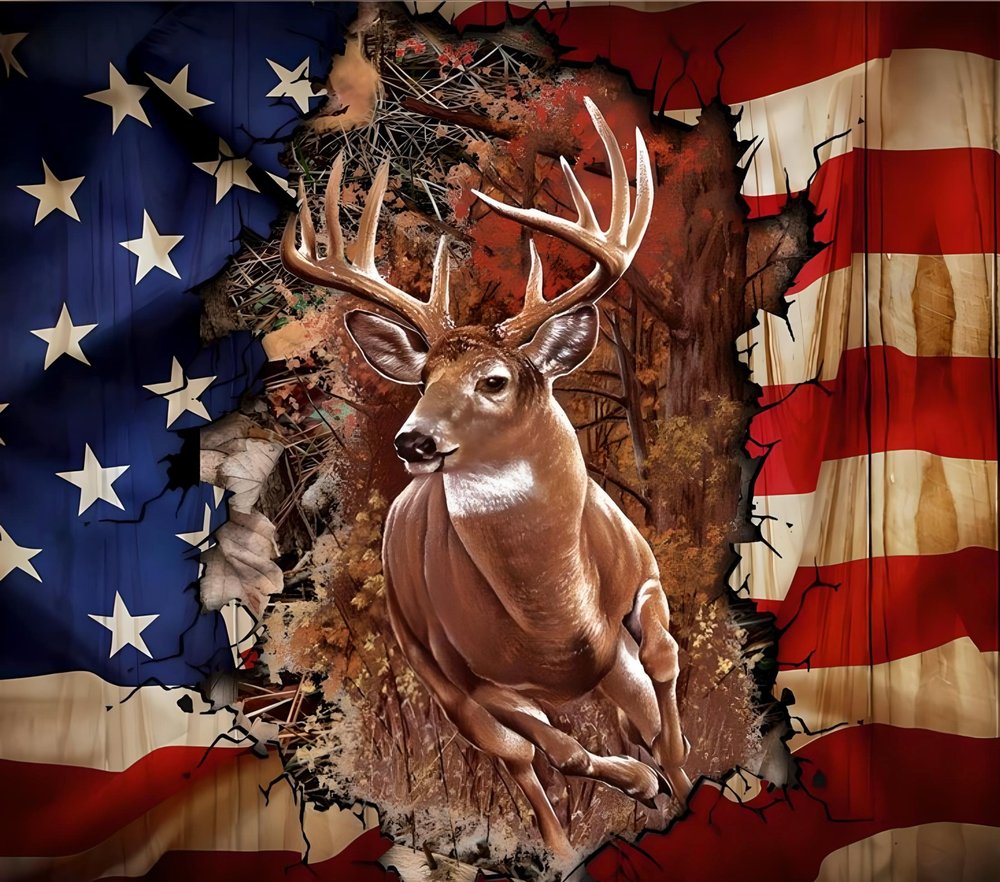 Patriotic Buck Breaking Through