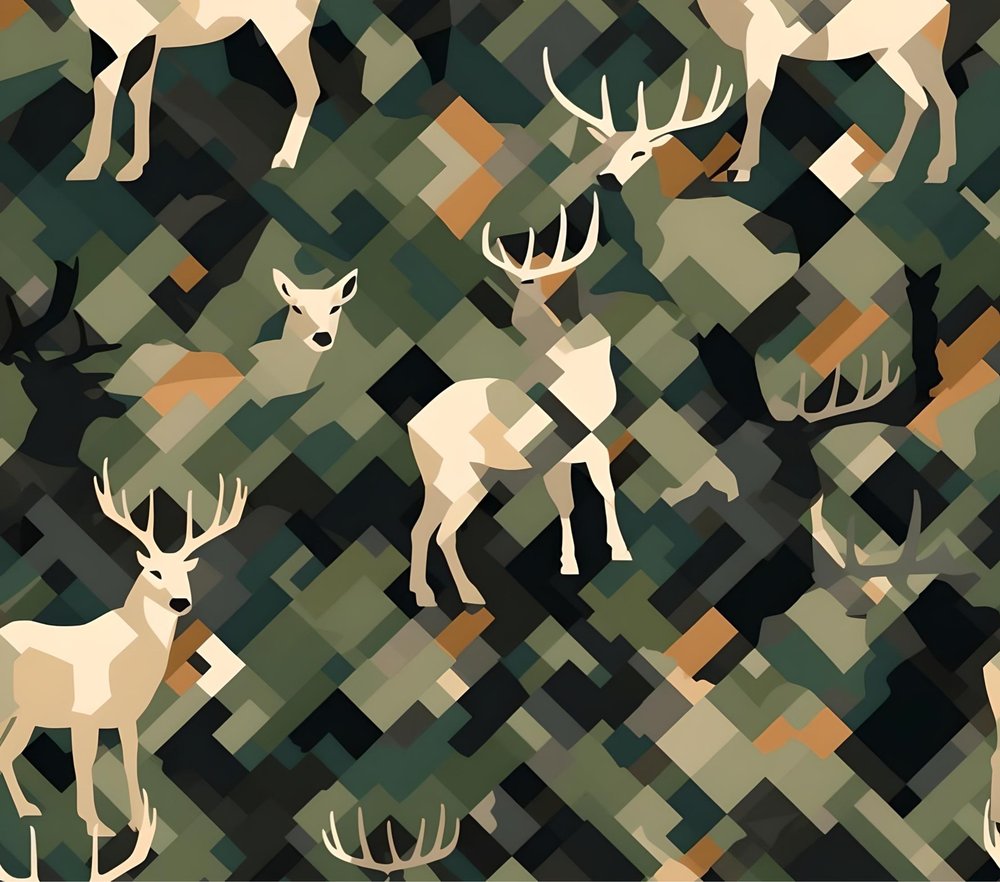 Geometric Deer Camouflage Pattern