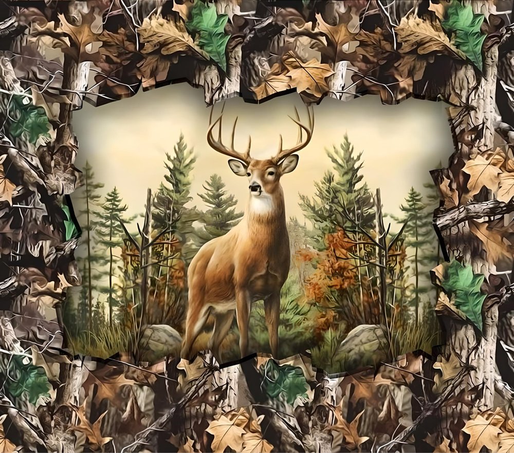 Buck In Forest Camouflage