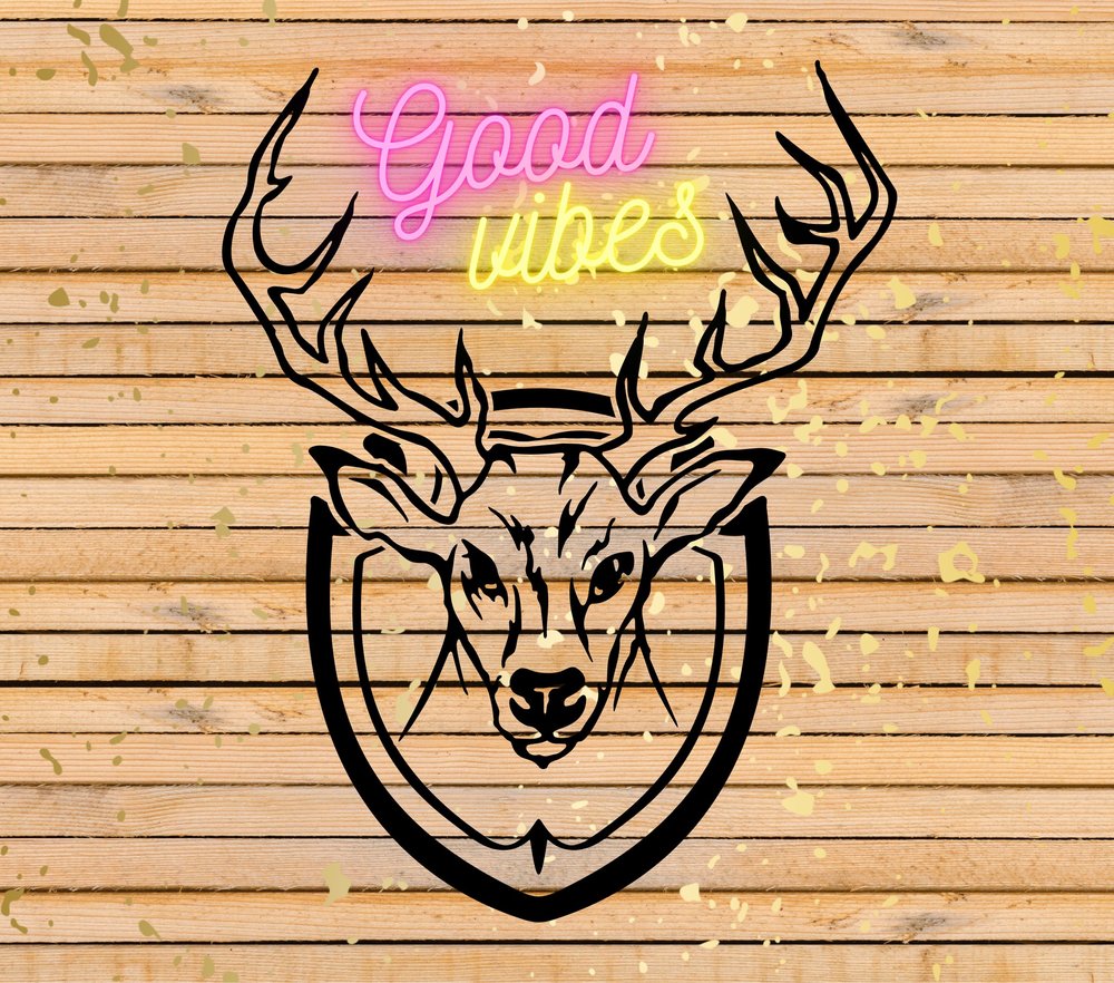 Good Vibes Deer Head Neon
