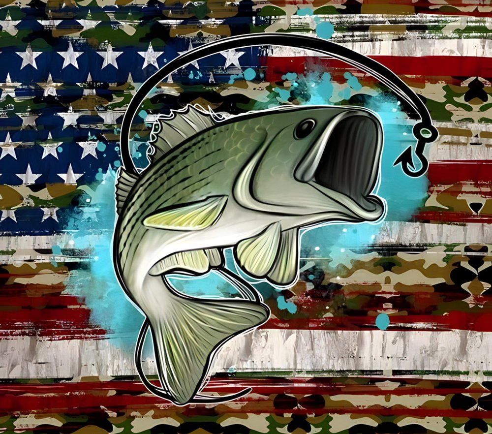 Patriotic Bass Fishing Hook