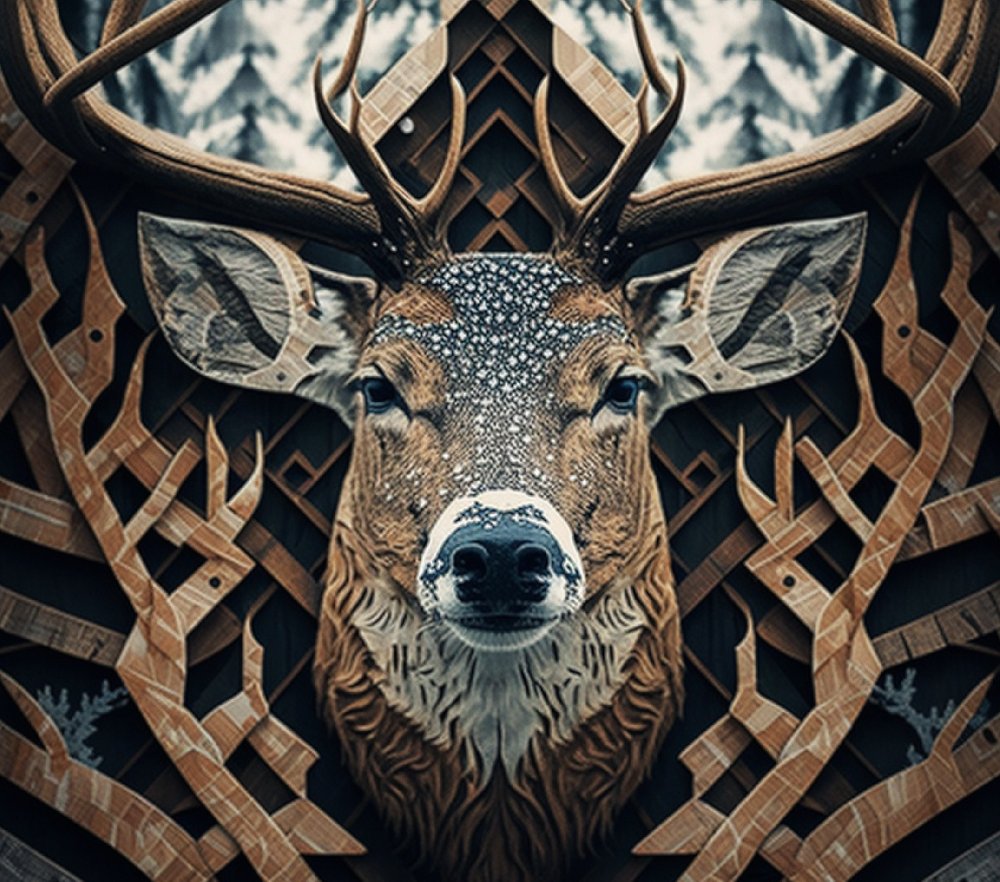 Geometric Deer Head