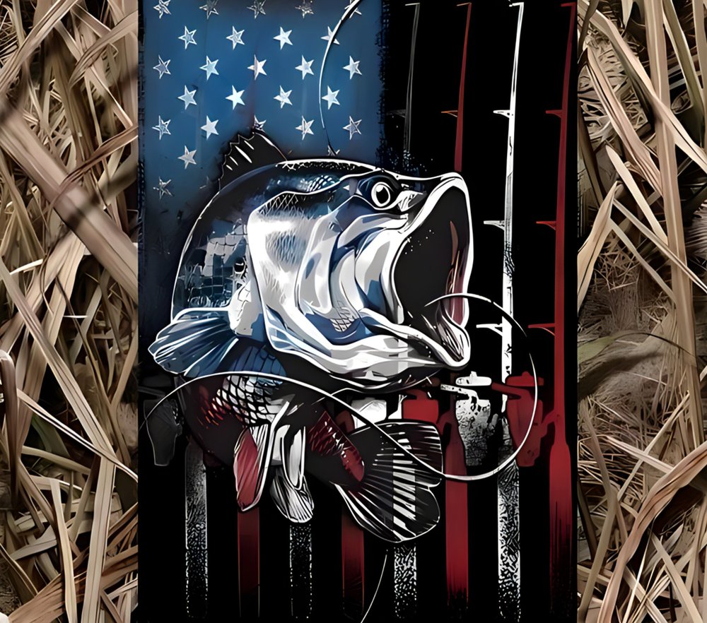Patriotic Bass Fishing Flag