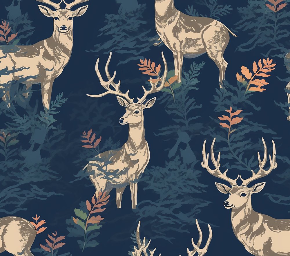 Woodland Deer Forest Pattern