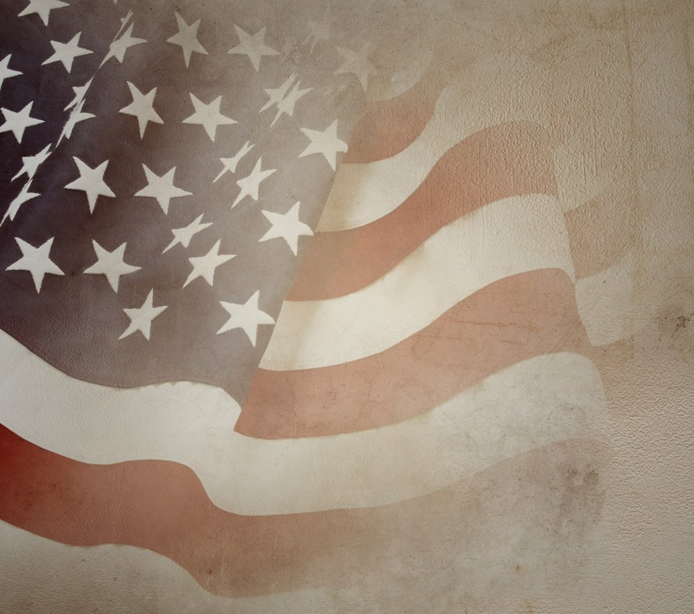 Vintage American Flag Watercolor