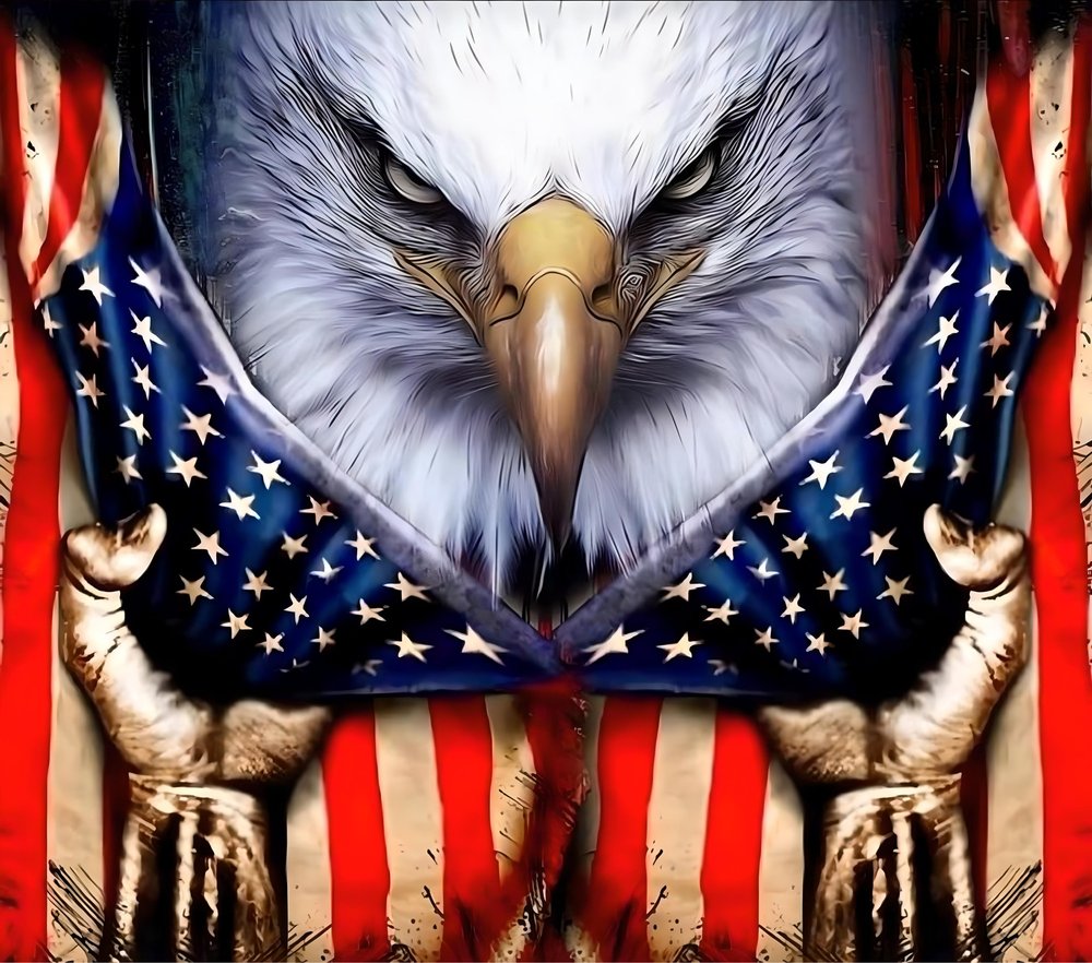 Patriotic Eagle American Flag — Multicolor Photorealistic