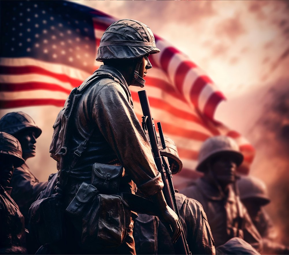 WWI Soldier American Flag Patriotic