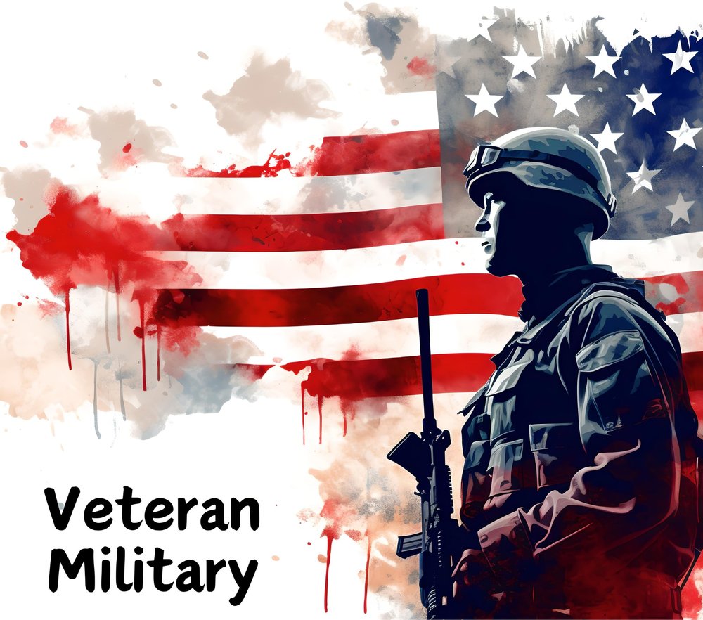 Patriotic Soldier American Flag — Multicolor Watercolor