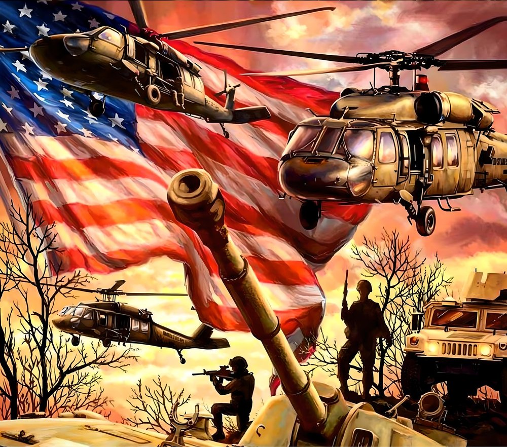 Military Helicopters Patriotic